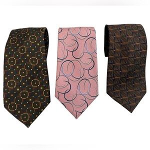 Sturbridge 100% Silk Ties - XL Length Set Of 3 - 1 New Never Worn & 2 EUC